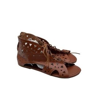 Yasirun Brown Cutout Gladiator Sandal -‎ Women Size 41